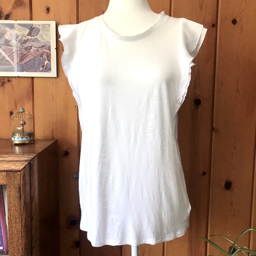 Gap white flutter sleeve tee